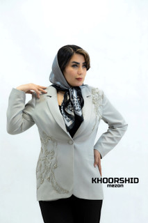 کت تک زنانه سنگدوزی طوسی