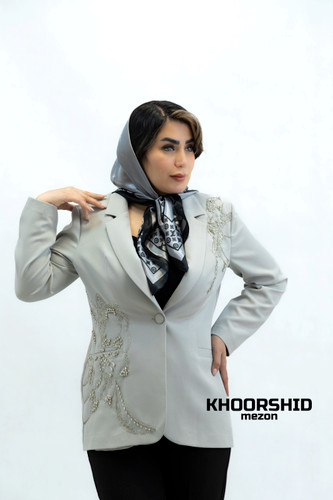 کت تک زنانه سنگدوزی طوسی