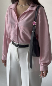 شومیز صورتی ساده