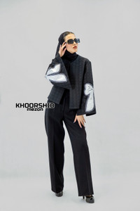 کت مجلسی ژاکارد طرح پاپیون