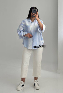 شومیز راه راه نخی جدید