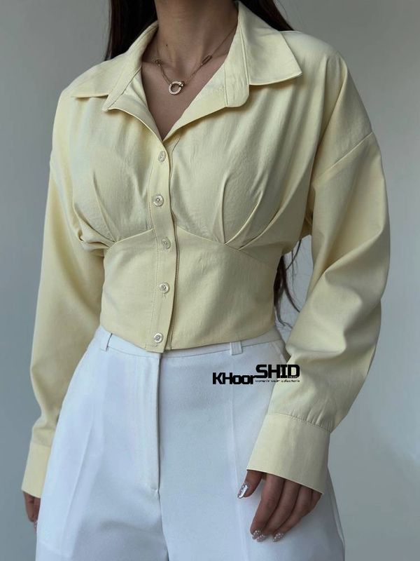 شومیز جدید نخی زرد کره ای